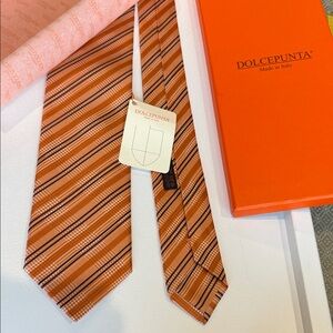 Dolcepunta Orange Striped Men's Tie